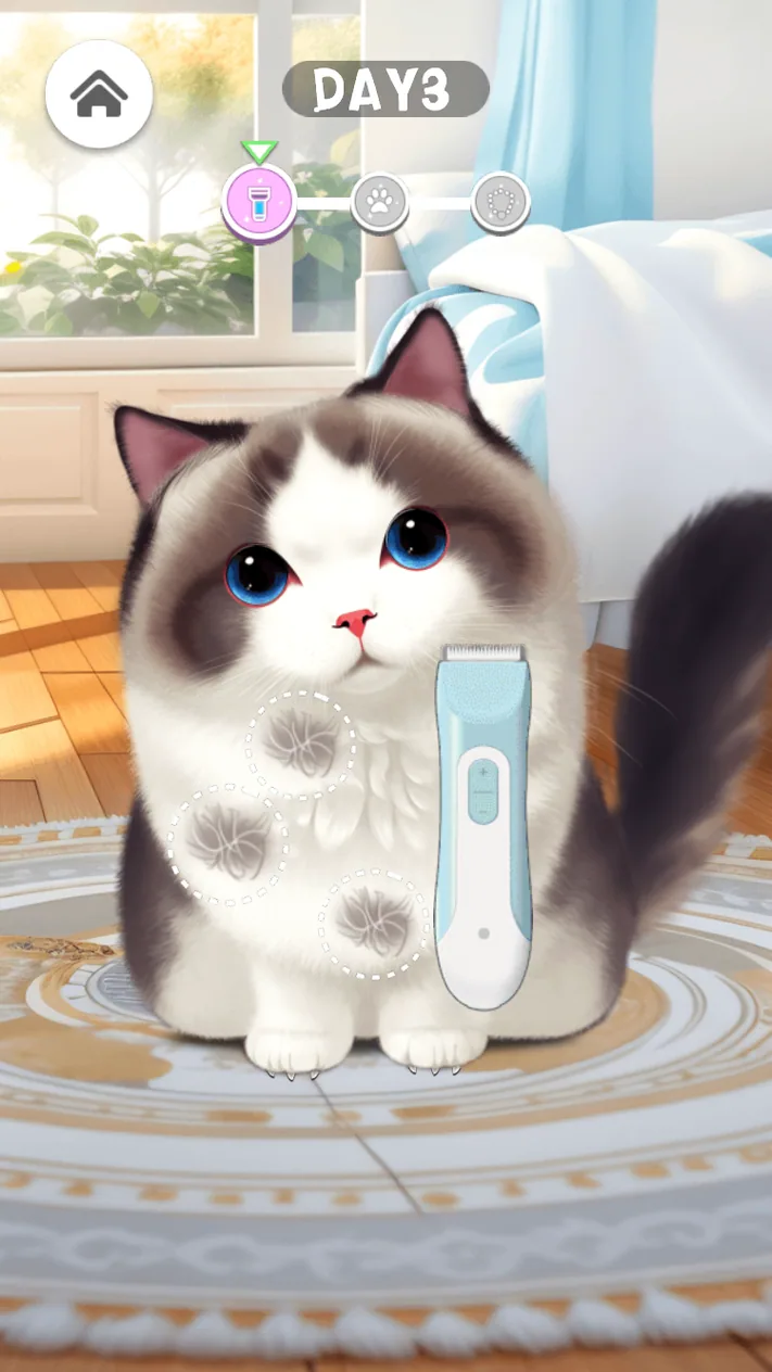 Pet Salon Day 3 cat temperature check with a thermometer