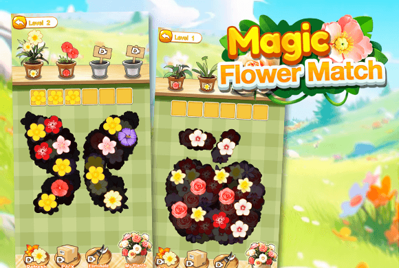 Magic Flower Match game artwork background