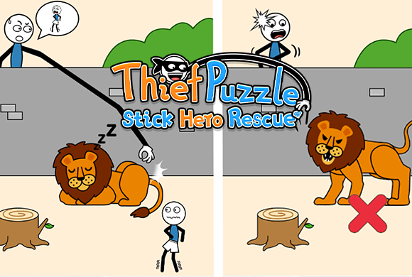 Thief Puzzle Stick Hero Rescue game artwork background