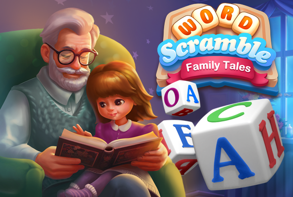 Word Scramble Family Tales game artwork background
